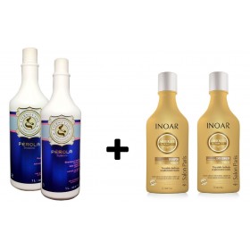 Eternity'Liss Brazilian Perola Hair Straightener Treatment + Duo Absolut DayMoist Hair Care Hair Treatment System
